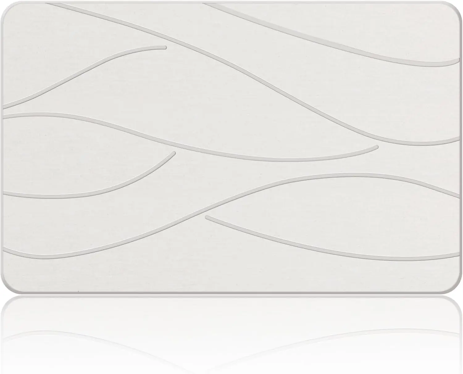 

Natural Diatomite Stone Bath Mat, Non-Slip Super Absorbent Quick Dry for Bathroom Floor, White 23.6x15.4 Inch