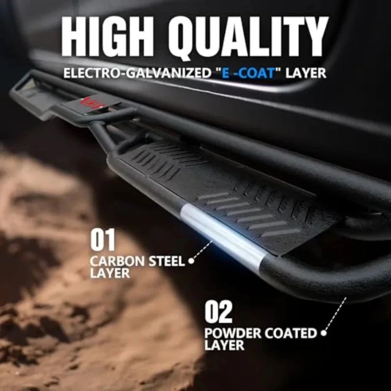 Auto Parts Hot Selling Two Stairs Design Aluminum Black Heavy Duty Running Boards Side Step Ner Bar
