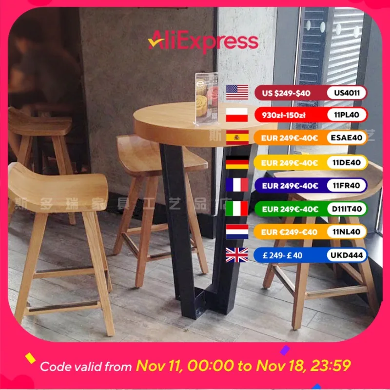 

Wooden Timber Bow Bar Stools Brown Minimalist High Dining Bar Stools Kitchen Design Modern Sgabello Cucina Alto Home Furniture