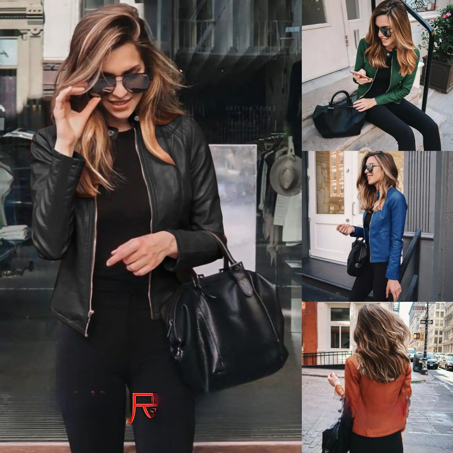 Damen-Jaset-Anzug aus Leder, kleiner Mantel, lang, Swe, Kunstleder, bezaubernde Herbst-Winter-Kleidung für Frauen mittleren Alters