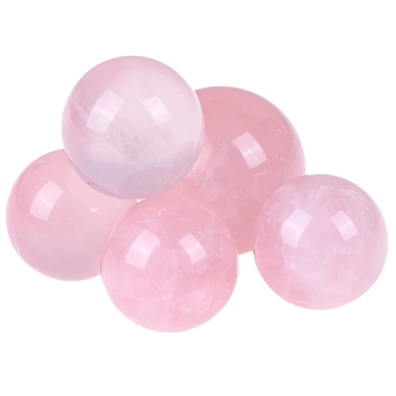 60mm Natural Pink Rose Quartz Crystal Sphere Reiki Healing Mineral Rock Polished Stone Ball W/ Stand Home Fengshui Decor Gift