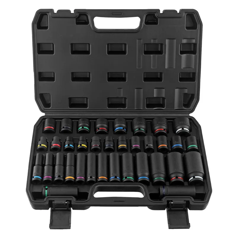 Manicotto Hi-spec spesso pneumatico da 1/2 pollice con parete colorata Strumento di riparazione per carichi pesanti Anello per cannone Chiave esterna per pneumatici Chiave automatica