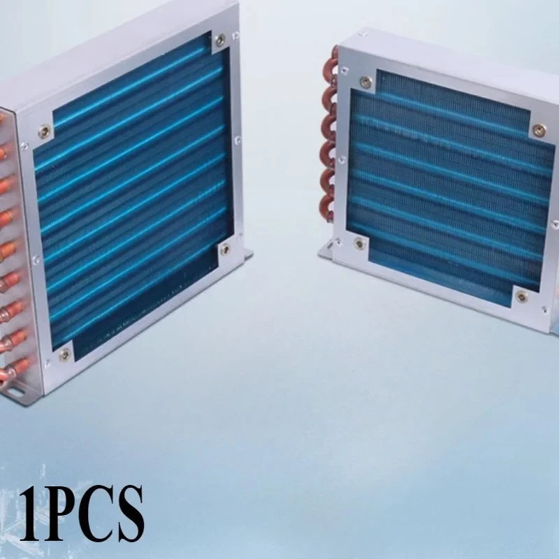 Small shell condenser radiator refrigerator freezer air-cooled water-cooled aluminum fin and copper tube heat exchanger with fan