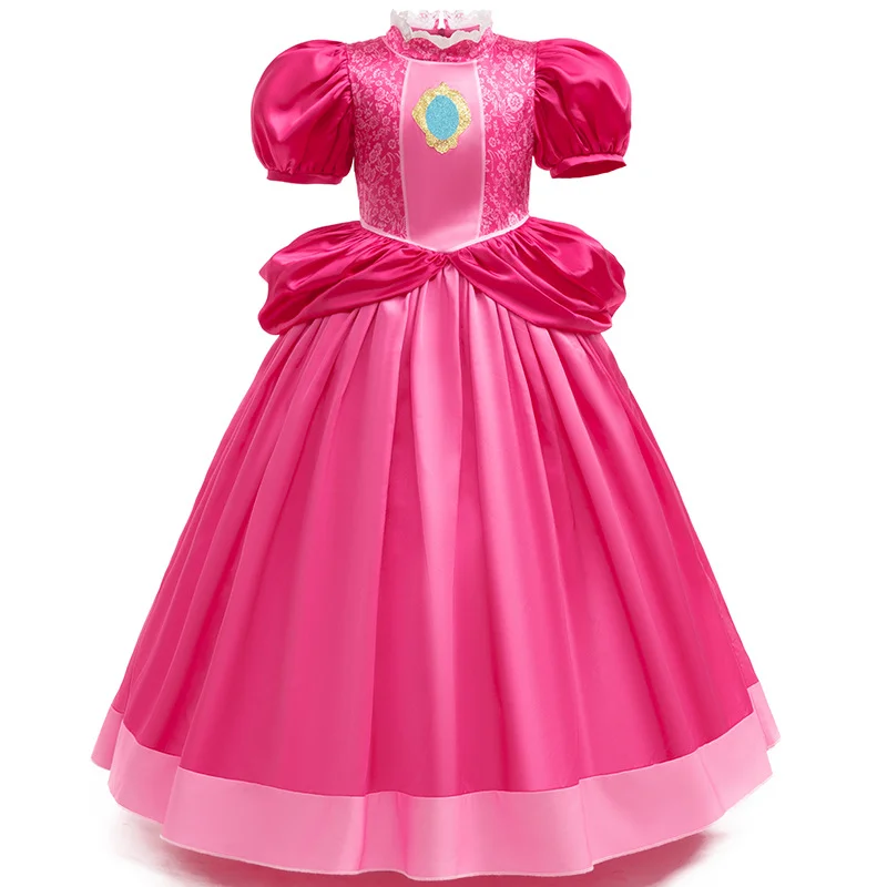Easter Peach Dresses For Girls Rosalina Princess Costume Clothes Party Cosplay Halloween Carnival Birthday Dress Kids Vestidos