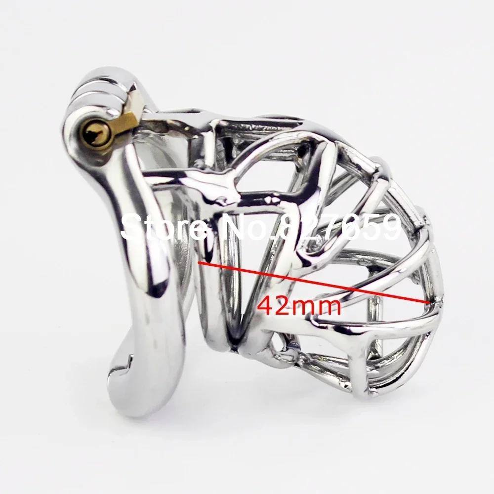 Stainless Steel Stealth Lock Male Chastity Device Adult Cock Cage With Curve Cock Ring Penis Lock Sex Toys Men Chastity Belt