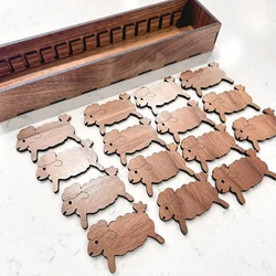 Wooden Animal Sheep Cat Bobbin Set Embroidery Floss Organizer Bobbin Holder Thread Holder Thread Bobbin Organizer Sewing Tool