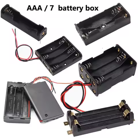 7th battery box AAA battery holder welding-free series battery compartment DIY battery box with pins