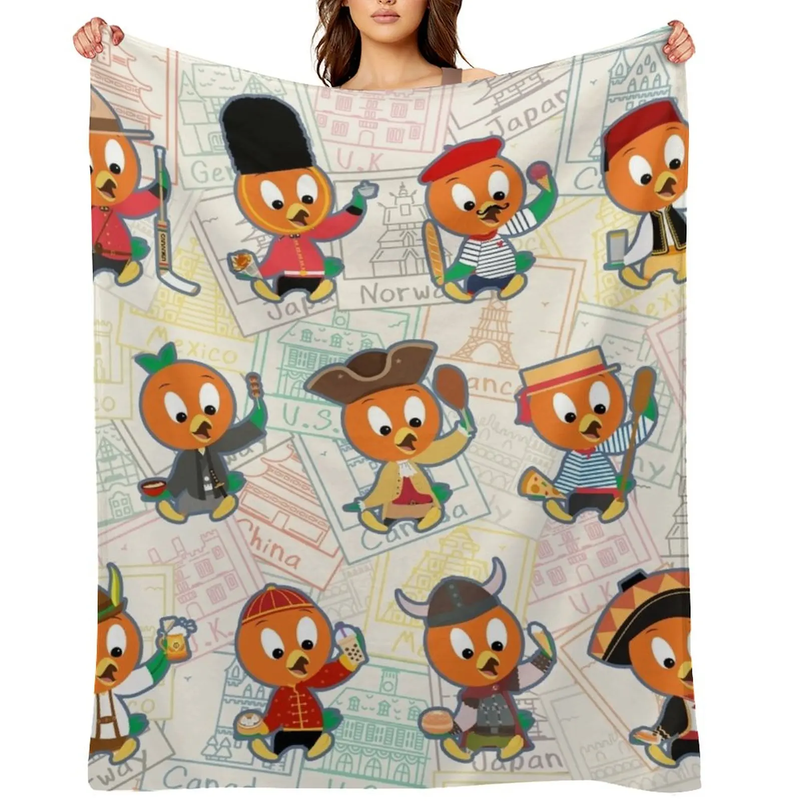 

World Showcase Orange Birds Throw Blanket Extra Large Throw Camping Sofa Luxury Thicken Blankets