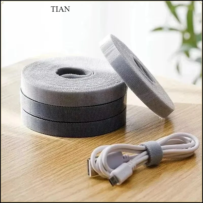 1Roll Multi-Purpose Reusable Cable Tie Tape, Cord Organizer for Computer TV Wire Management and Storage