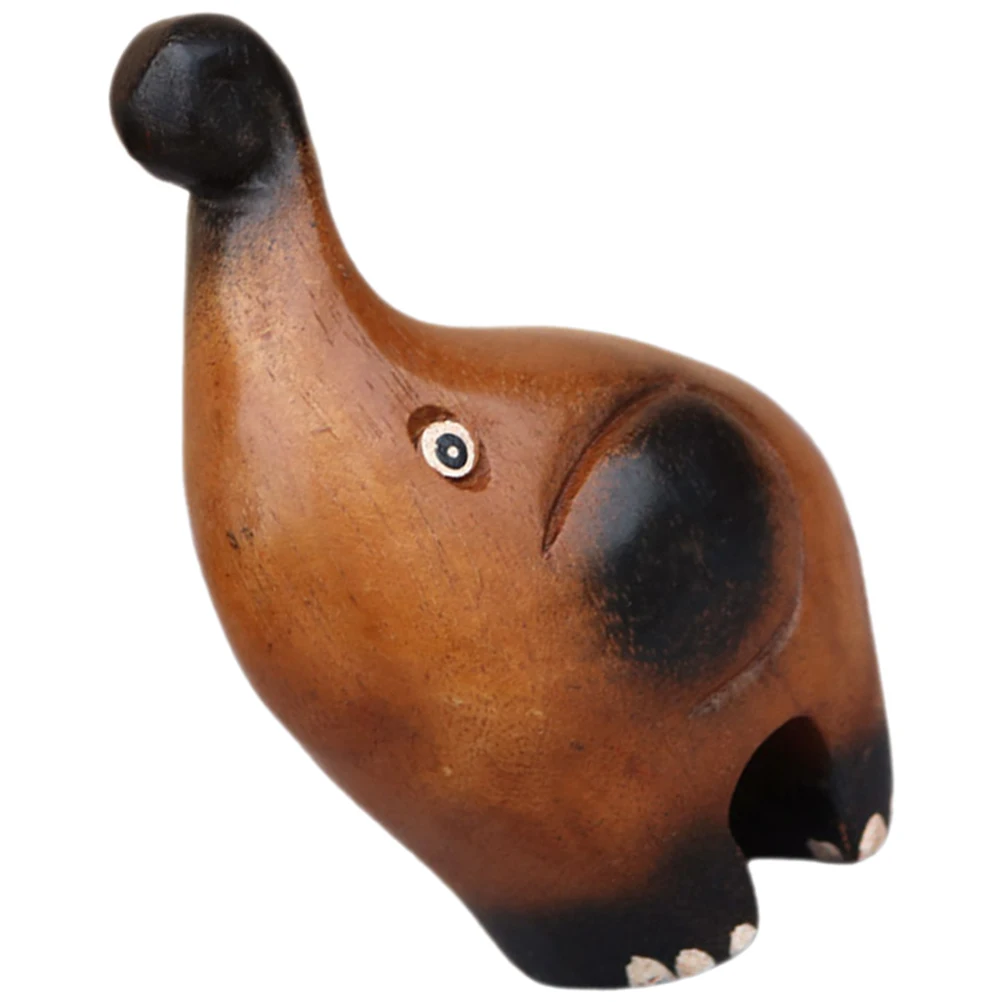 

1pcs Small Elephant Mini Sculpture Home Decor Desktop Ornament Cute Animal Craft Wooden Crafts Decor Gift For Birthday Wedding