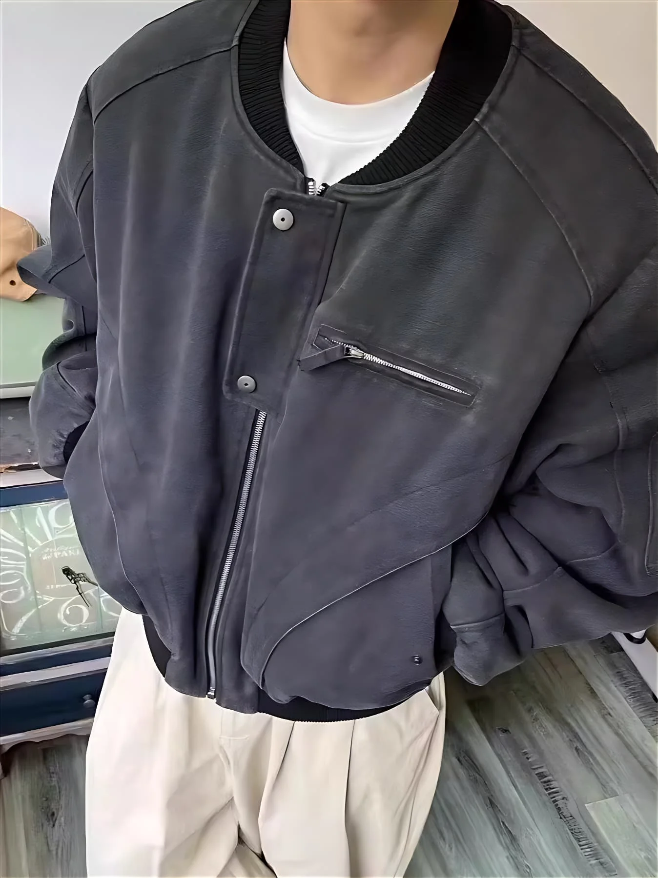 

Bomber Jackets Womens Jacket Streetwear Autumn Chiffon Ruffles Ruched Romantic Girlish Japanese Style Bow Minimalist Flared Warm