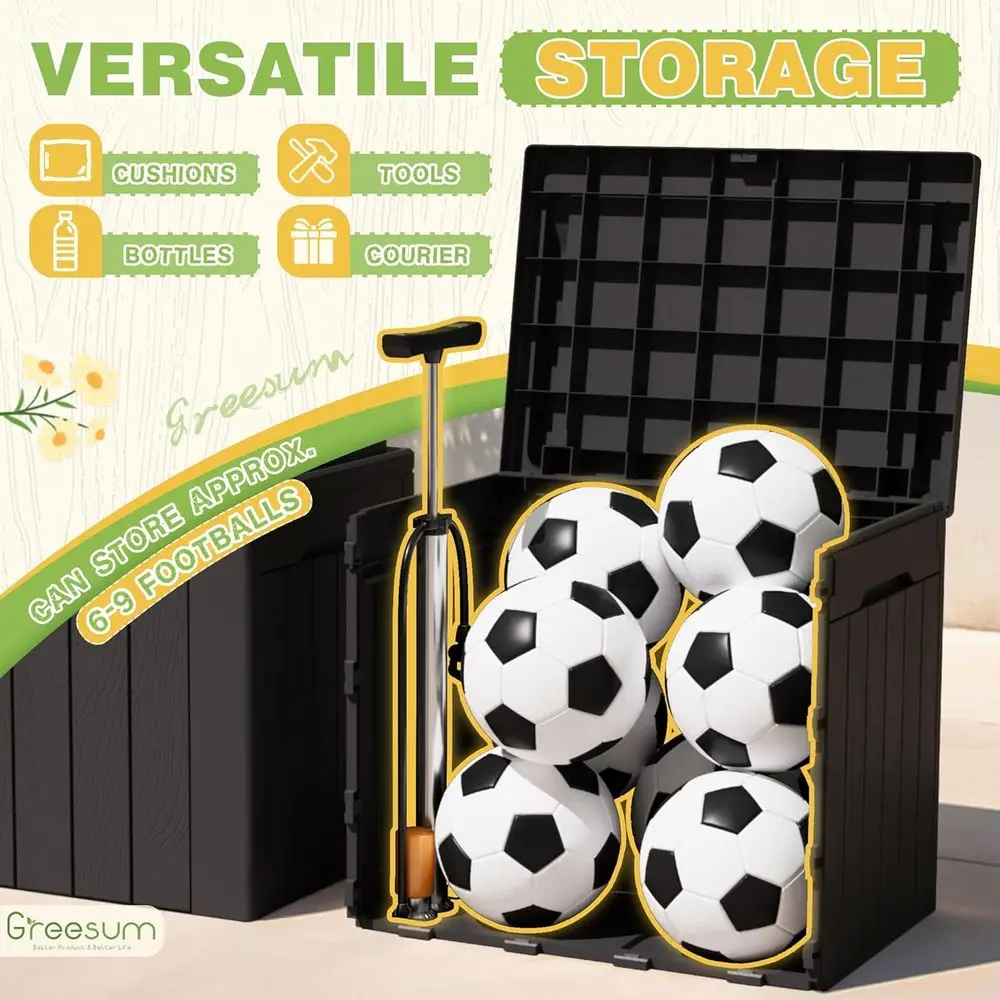 All-Weather Outdoor Deck Storage Box (Set of 2) for Patio Furniture, Garden Tools, and Package Delivery