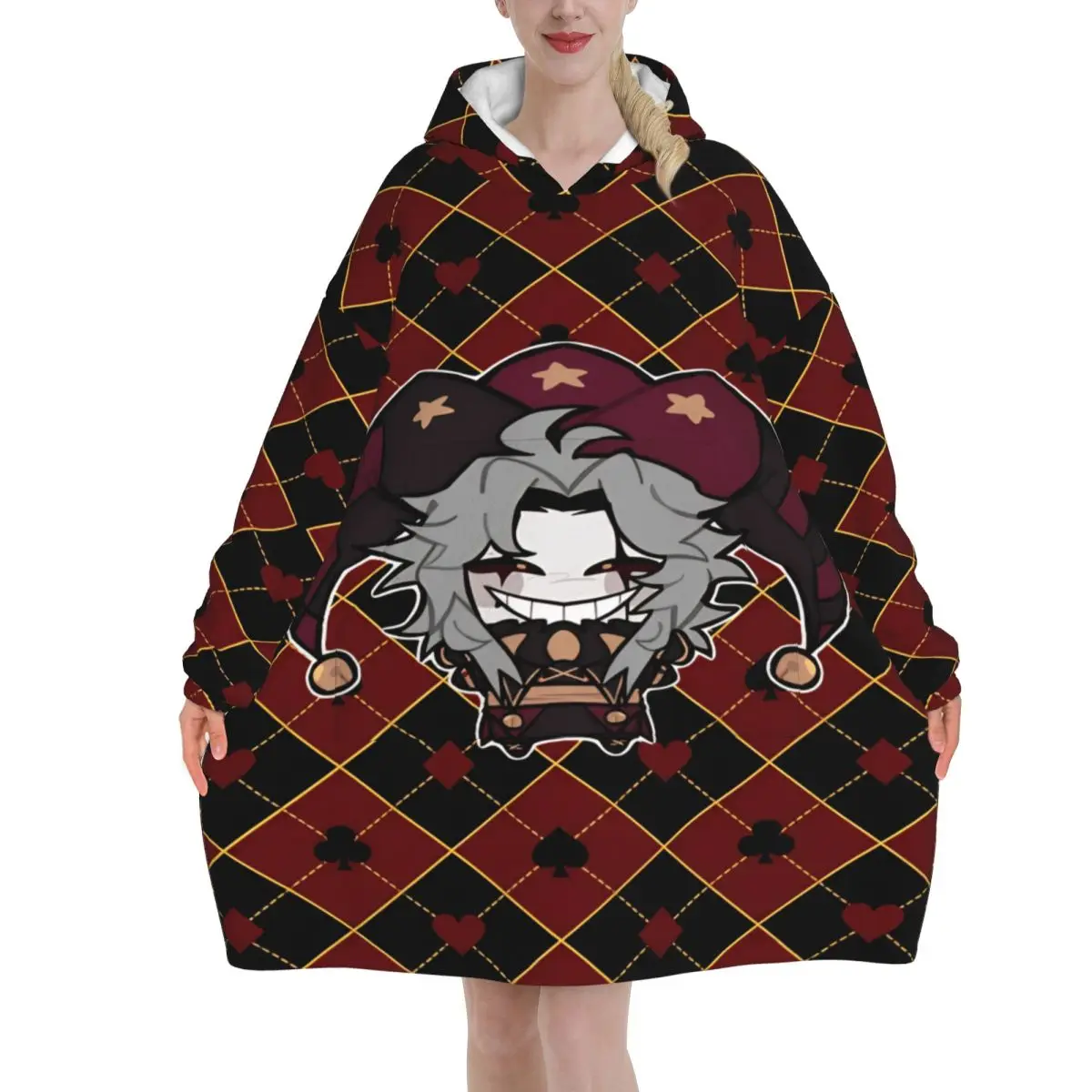 Pierrots The Freak Circus Blanket Hoodie Oversized Wearable Sweatshirt Blanket Warm Gifts for Women Girls Girlfriend