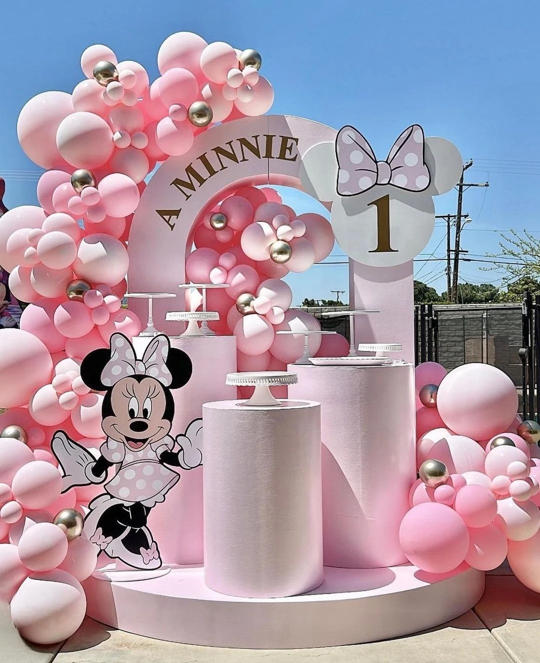 127pcs Disney Mickey Mouse Minnie Pink Themed Party Balloons Arch Kit Pink Latex Balloons for Girl Princess Birthday Party Decor