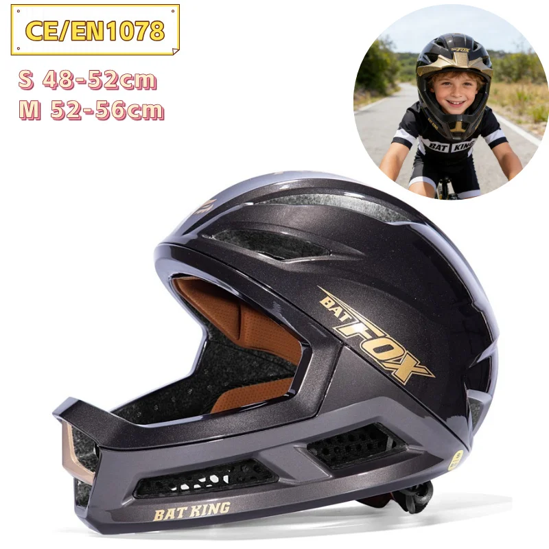 

BATFOX Full Face MTB Helmet Child Motorcycle Cross Bicycle Helmet for Children BMX Scooter Skateboard Dirt Bike Helmet Kids