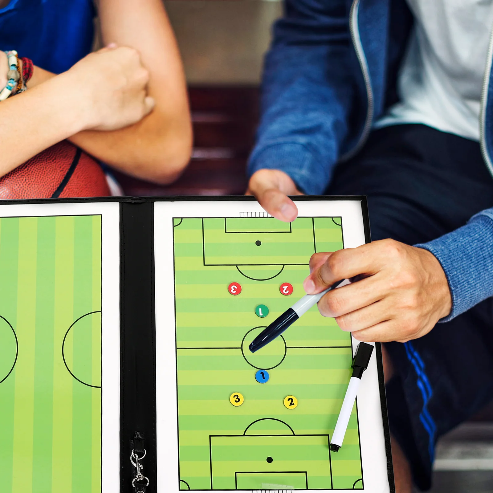 

1 Set Portable Soccer Tactical Lightweight Iron Coaching Board For Sports Ball Training Match Equipment Reusable Writing Board
