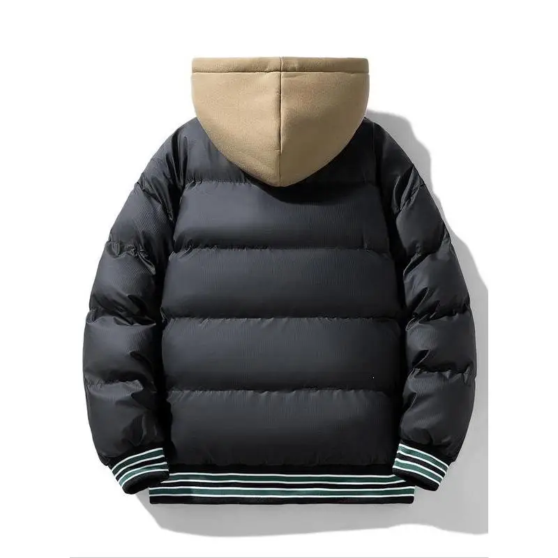 Men's Hooded Padded Jacket M 60694 Cotton Woolen Outdoor Wear Resistant Waist-Cinching Style Spring Season Thin Model
