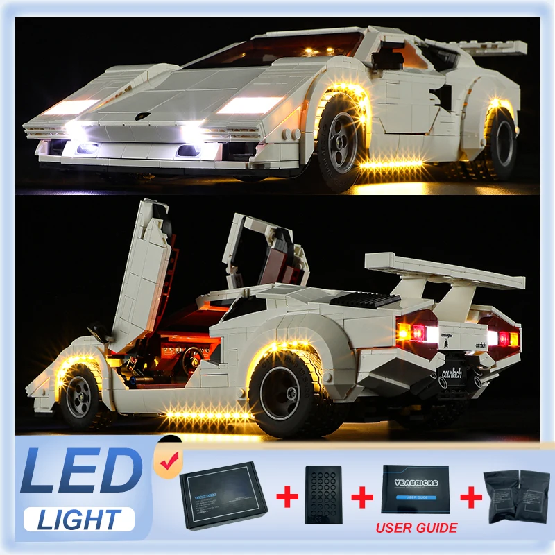 

Комплект светодиодных фонарей «сделай сам» для LEGO 10337 Countach 5000 Quattrovalvole (только светодиодный светильник, модель без блоков)