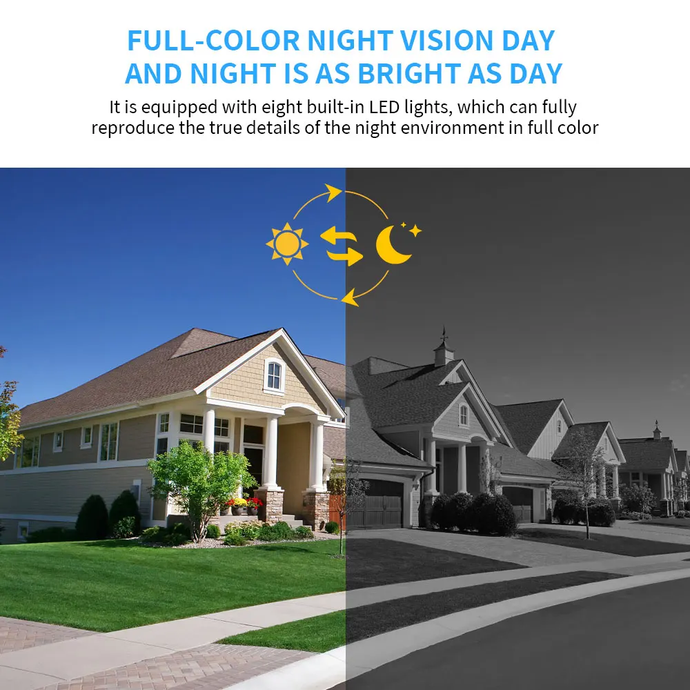 HD كاميرا مراقبة أمنية لاسلكية PTZ واي فاي IP كاميرات خارجية AI تتبع الإنسان اتجاهين الصوت HD كاميرا ملونة ليلية