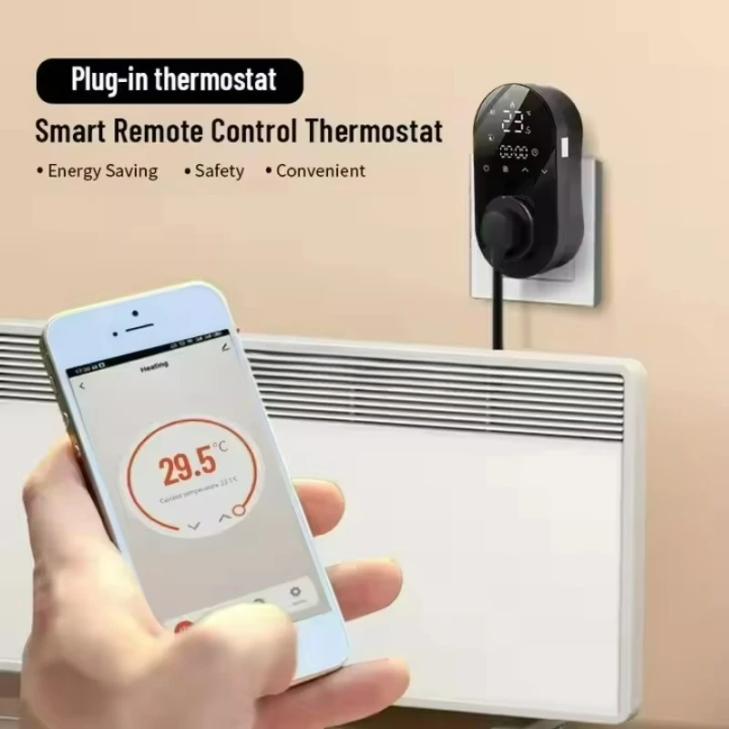 LED Smart WiFi Programmable HVAC Thermostat Socket Plug-In for EU/US Compatible Android for Nest HVAC Underfloor Heating
