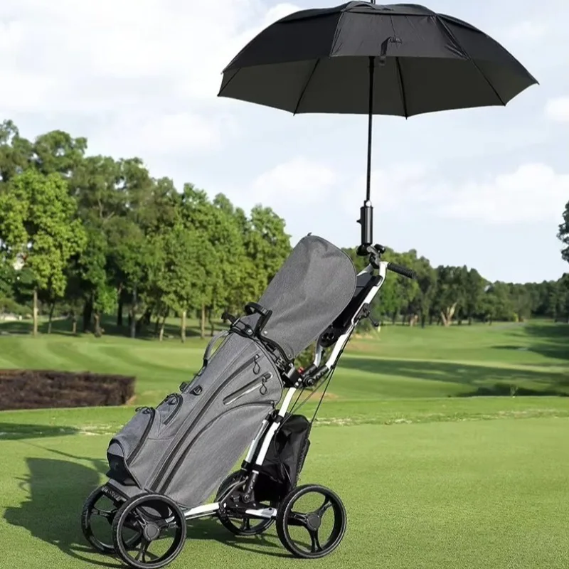 Folding Golf Push Trolley Aluminum Alloy 4 Wheels Convenient Assembly Practical Auxiliary Tool For Golf Course Movement Training