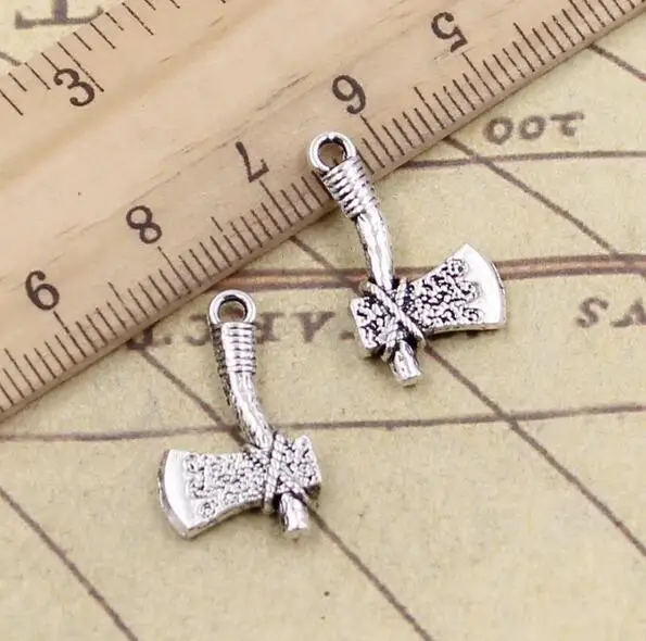 20pcs Charms Stone Ax Tomahawk 22x14mm Tibetan Silver Handmade Craft EF3740