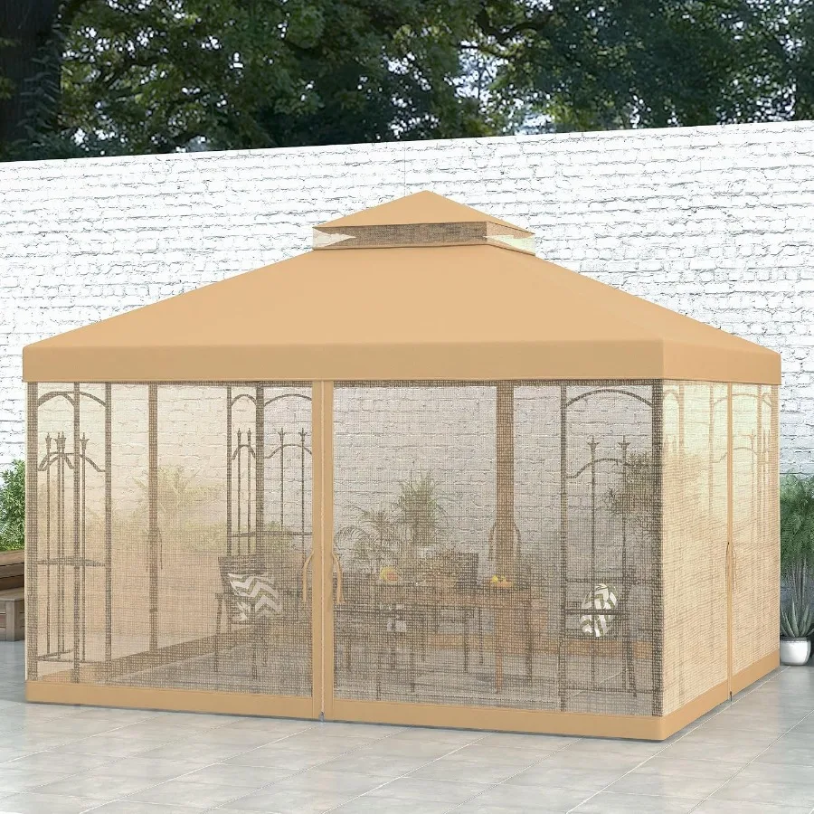 Patio Gazebo with Corner Frame Shelves