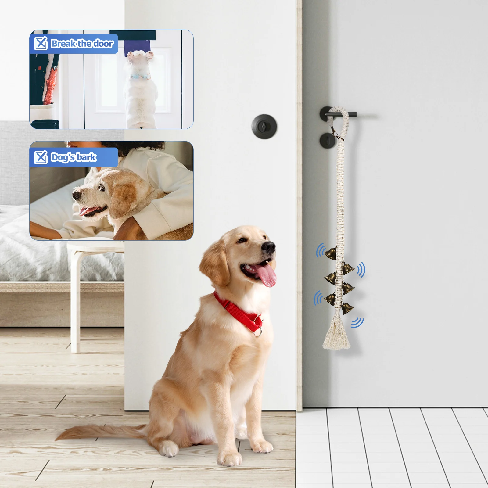 

2 Pcs Doorbell Rope Dog outside Training Puppy Doorbells Pet Cotton for Dogs Elder