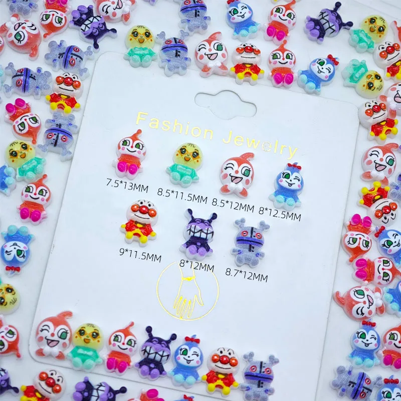  100pcs Cartoon for Anpanman Nail Accessories Cute Resin Wearing Armor Accessories Cream Gel DIY Accessories ﻿ view 5