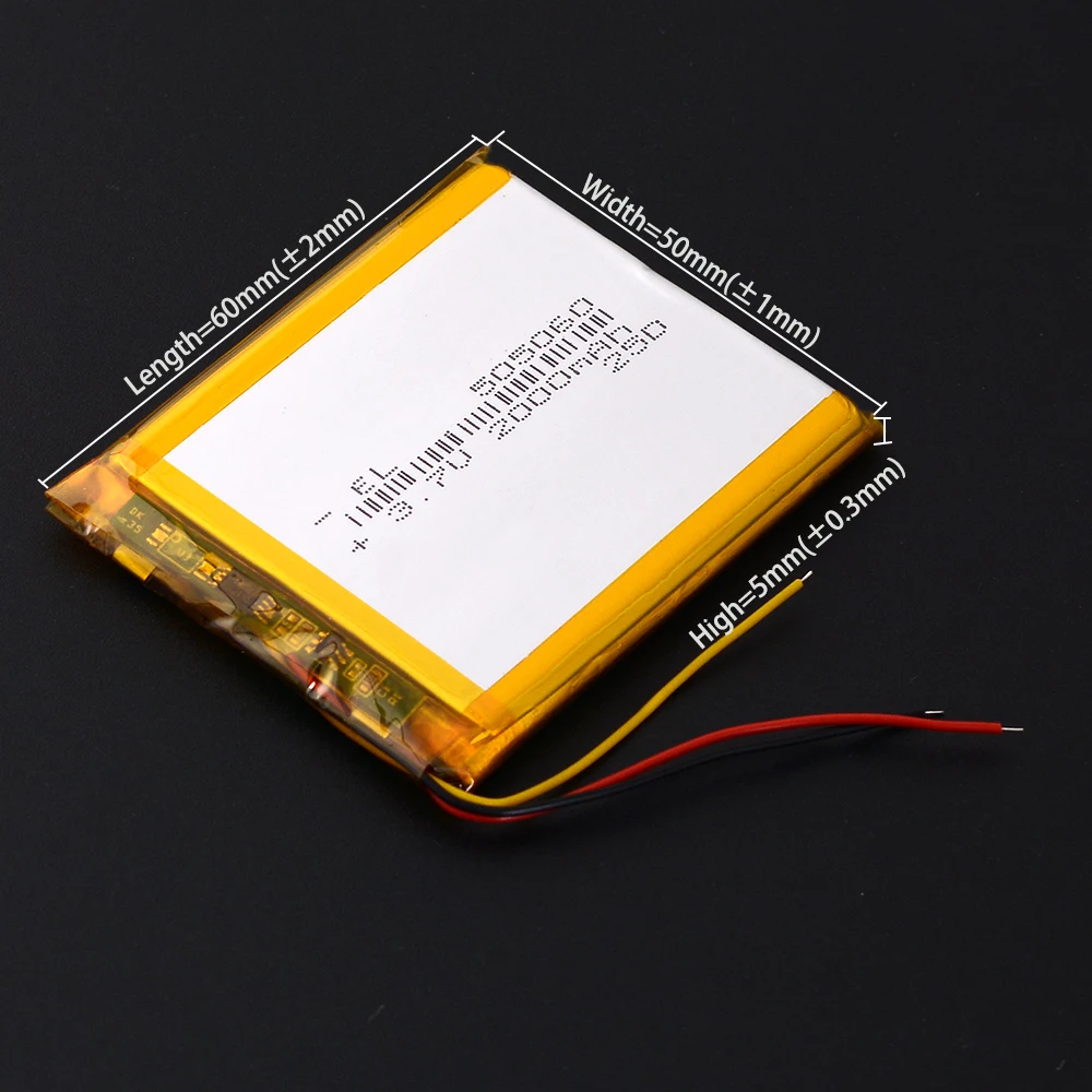 505060 3.7v 2000mAh Rechargeable Lithium Li-ion Polymer Battery for Power Bank  disk 055060