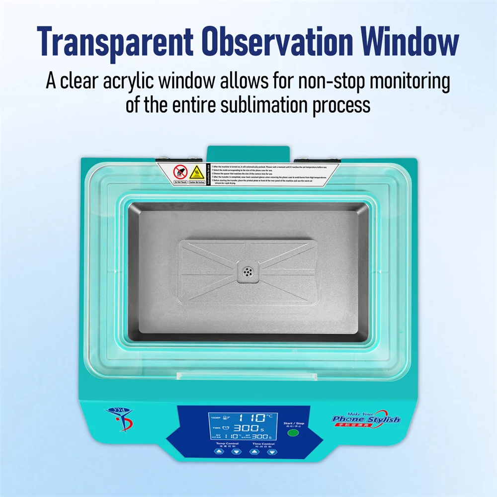 آلة تسامي فراغ YYD U8 ثلاثية الأبعاد صغيرة محمولة آيفون 17 16 15 14 برو ماكس XR لتقوم بها بنفسك غطاء خلفي لفيلم الصحافة الحرارية