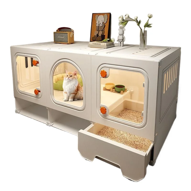 

Cat cage cat villa with toilet integrated household