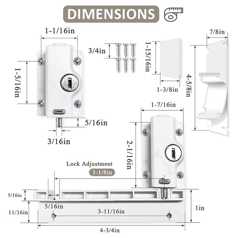 パティオ引き戸セキュリティフットキックロック、キー付き、トップレールに適合 - チャイルドプルーフパティオドアガーディアン - またはボトム - TCES