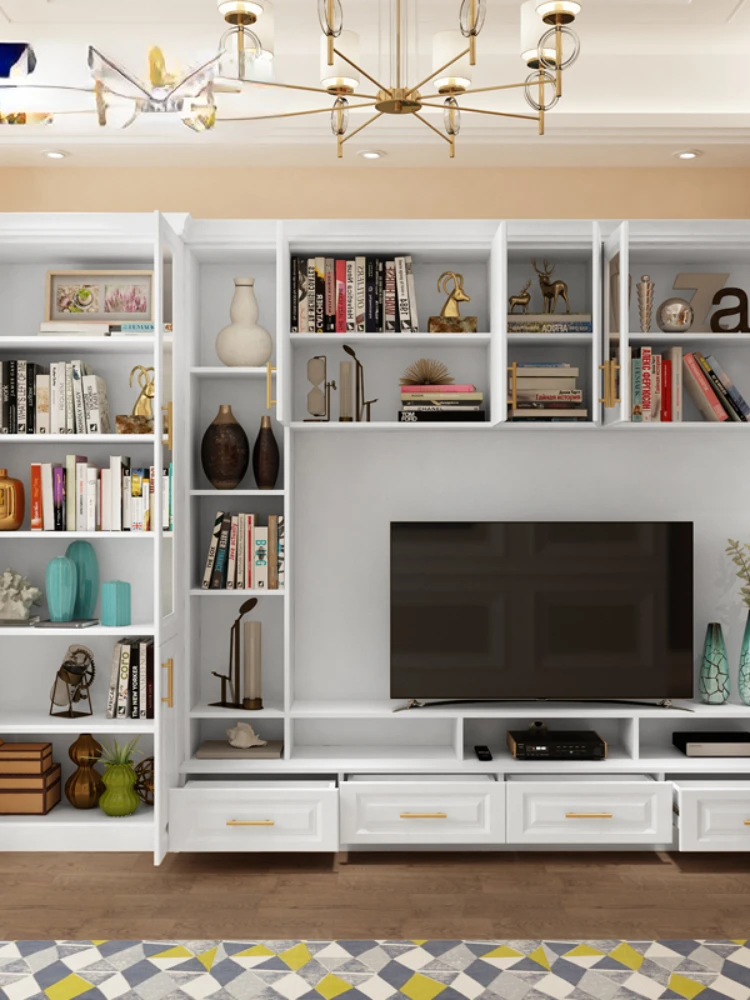 Living Room TV Cabinet Unit Wall Multi-Functional Modern Minimalist Film and Television Background Wall Cabinet