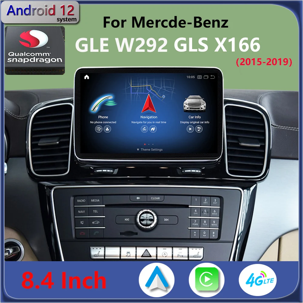 Snapdragon Android 13 For Mercedes Benz GLE W292 GLS X166 GLE320 2015 2019 CarPlay Car Radio GPS Navigation Multimedia HD Screen