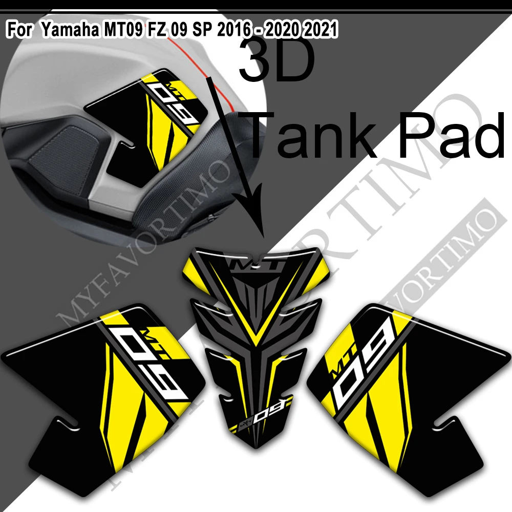 For Yamaha MT09 MT FZ 09 SP Motorcycle Tank Pad Fuel Oil Kit Knee Protector Stickers Decals 2016 2017 2018 2019 2020 2021