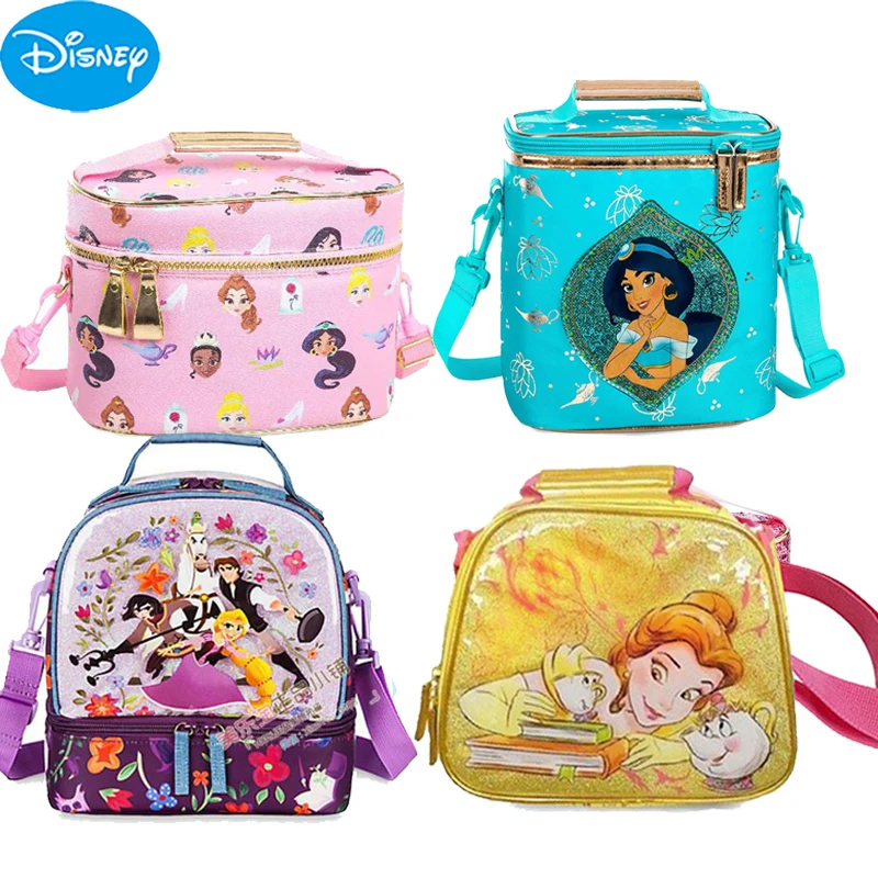 

Original Disney Cartoon Frozen Elsa Princess Minnie Mermaid Jasmine Lunch BoxHandbag Carry Bag Children Birthday Christmas Gift