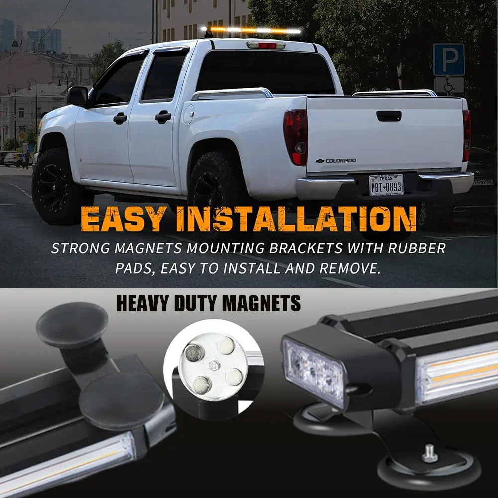 12-24V COB Police Strobe Rooftop Flashing Light Bar Hazard Warning Beacon Safety Police Strobe Lights for Emergency Vehicles Car - Image 3