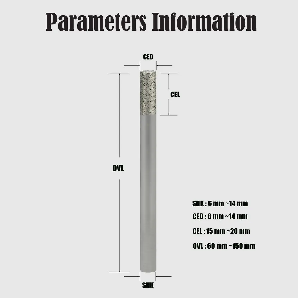 4-10mm Flat-Bottom Straight Sintered Diamond Endmill Cutters Granite Router Bits Engraving Milling Tools for CNC Stone Cutting