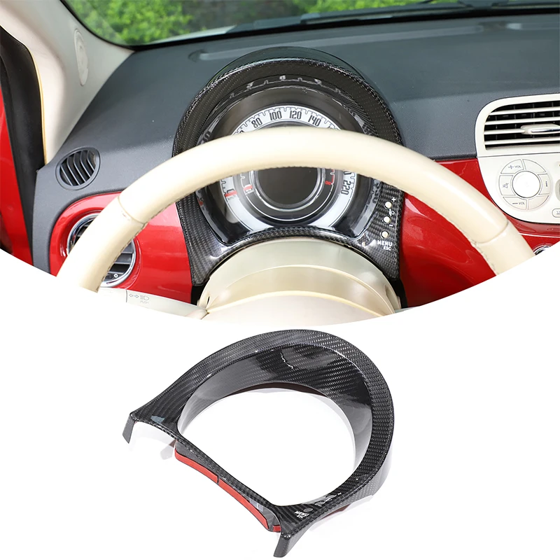 

For Fiat 500 2007-2015 Real Carbon Fiber Car Dashboard Decorative Frame Sticker Car Interior Protection Accessories
