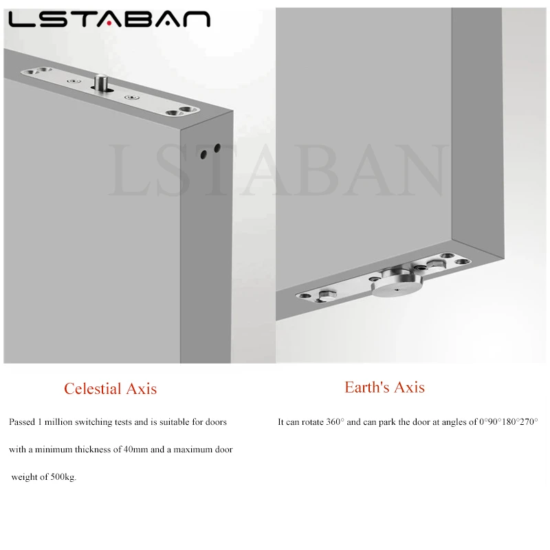 300kg 500kg Heavy Duty Door Special Automatic Door Closer Positioning 360° Rotation Restaurant Door Springback Pivot Hinge