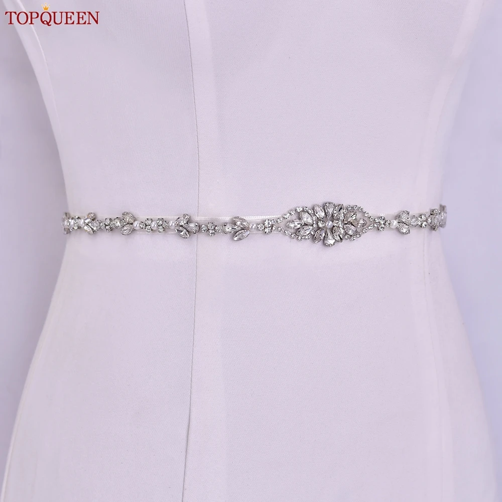 Topqueen Trouwjurk Sjerp Vrouwen Riemen Strass Applique Bruids Decoratieve Riem Bruidsmeisje Diamanten Riem Sprankelende Riem S09