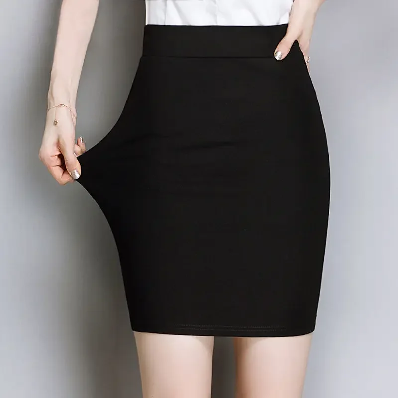 

Office Lady Work Business Social Sexy Black Skirts Summer Women Elasticity Slim Wrap Hip All-match Female Short Skinny Skirt