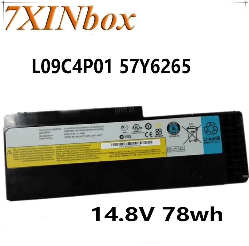 7XINbox L09C4P01 57Y6265 14.8V 78wh Laptop Battery For Lenovo Ideapad U350 8 CELLS