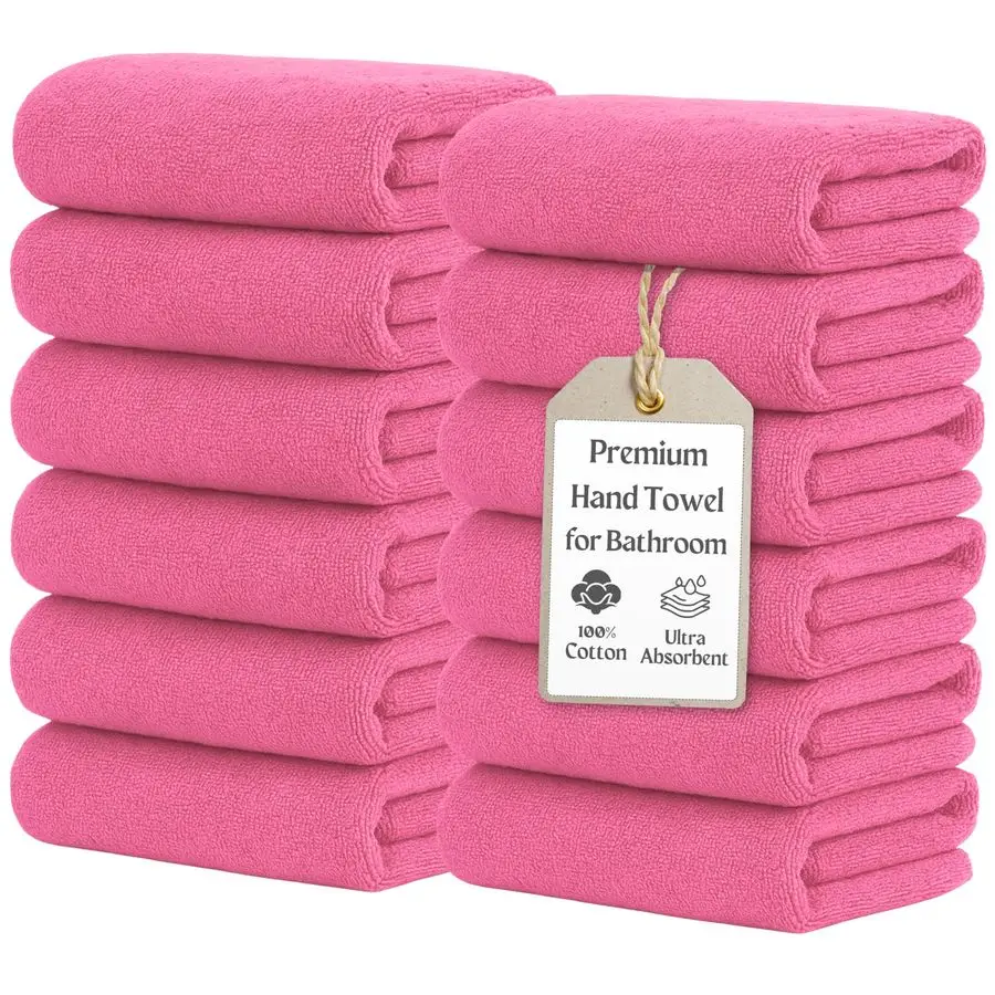 

Полотенца для ванной комнаты, 12 шт., 16x28, 100 хлопок, ультрамягкое полотенце для рук для спортзала, кухни и спа, быстросохнущее и очень впитывающее бу