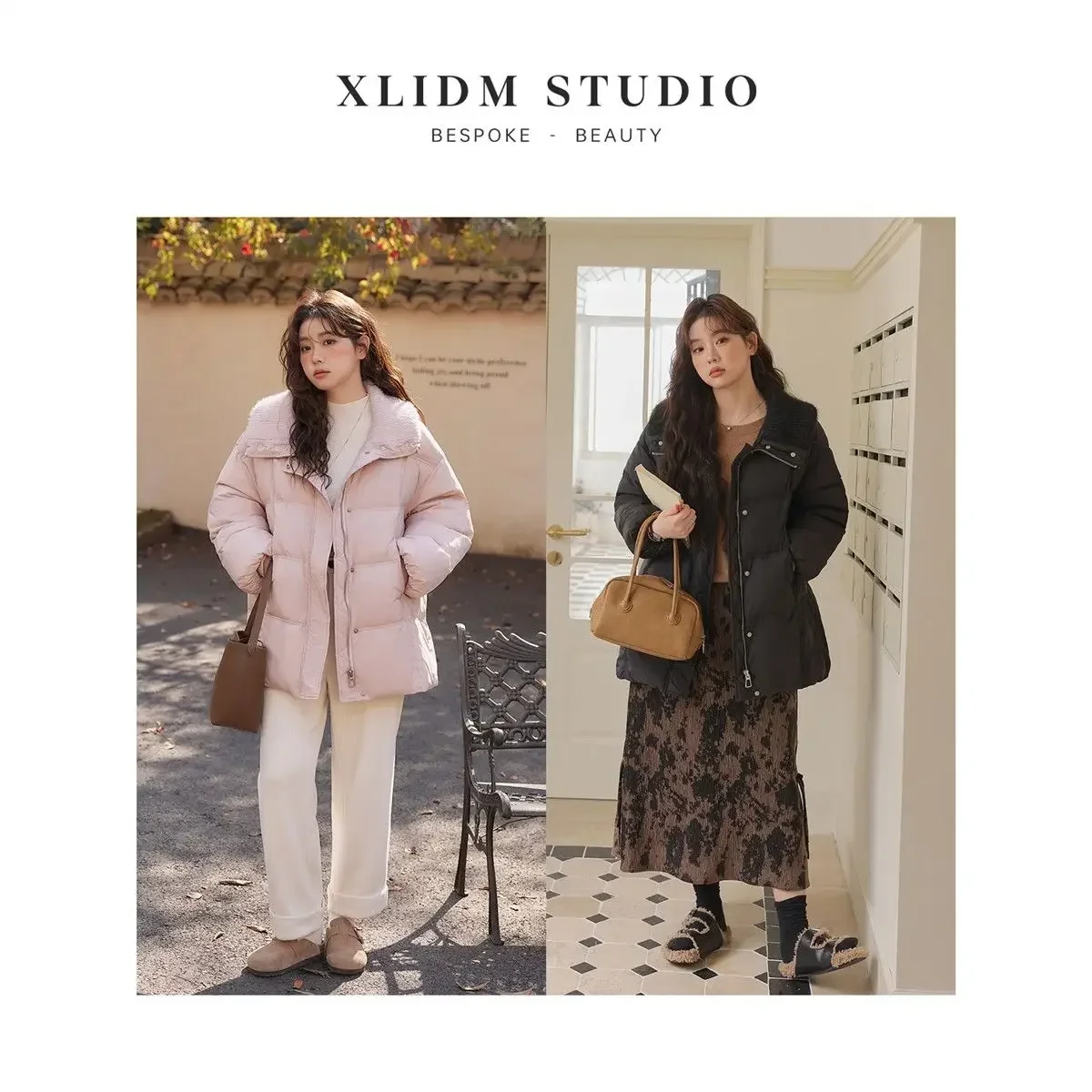 Piumino da donna invernale moda 2025 Giacca oversize con giunture per pendolari