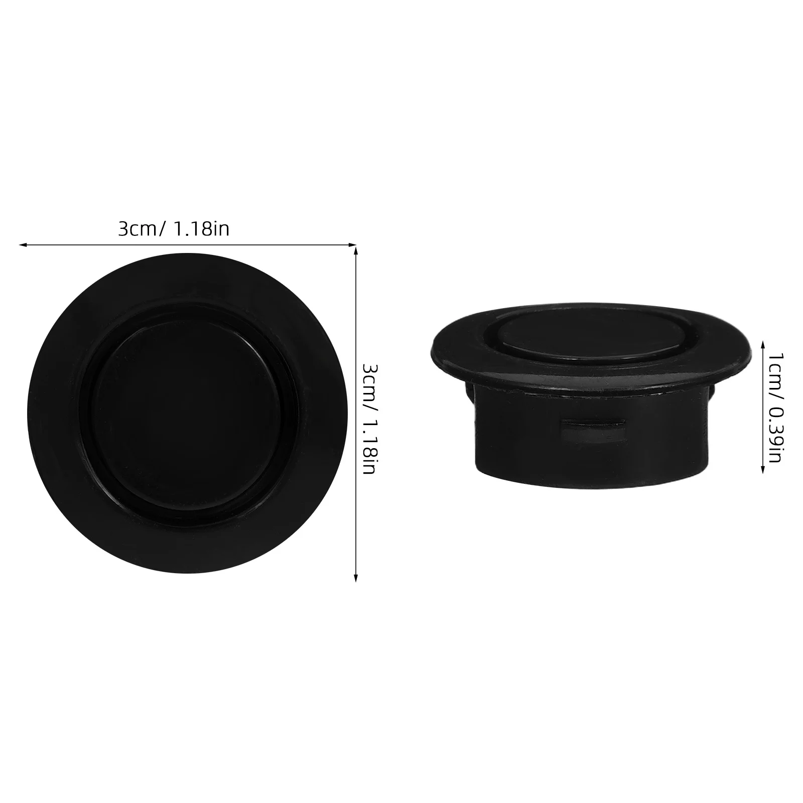 24 pçs auto pára-choques buraco cobre universal apto para carros suvs caminhões plástico durável à prova de poeira amortecedor dianteiro traseiro preto