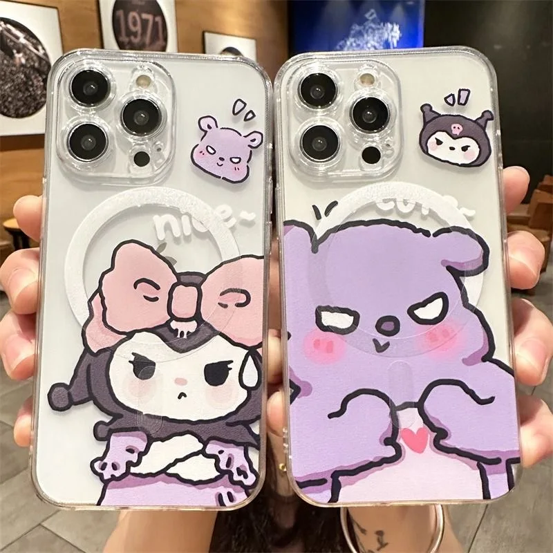 Angry Cartoons Kuromis Magsafe Magnetic Phone Case for iPhone 16 15 14 13 12 11 8 7 Plus Pro Max X XR XSMax Soft Clear Tpu Cover