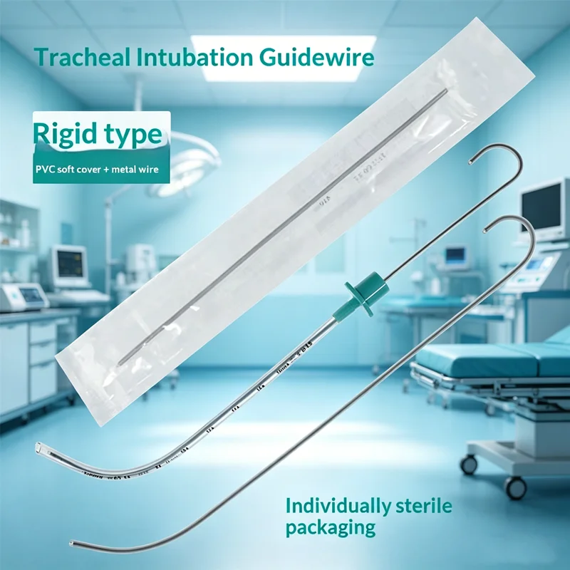 Disposable Endotracheal Tube Introducer Sterile, Iron Core Plastic Guide Wire, Sizes FR6 FR8 FR10 FR12, Airway Management Tool