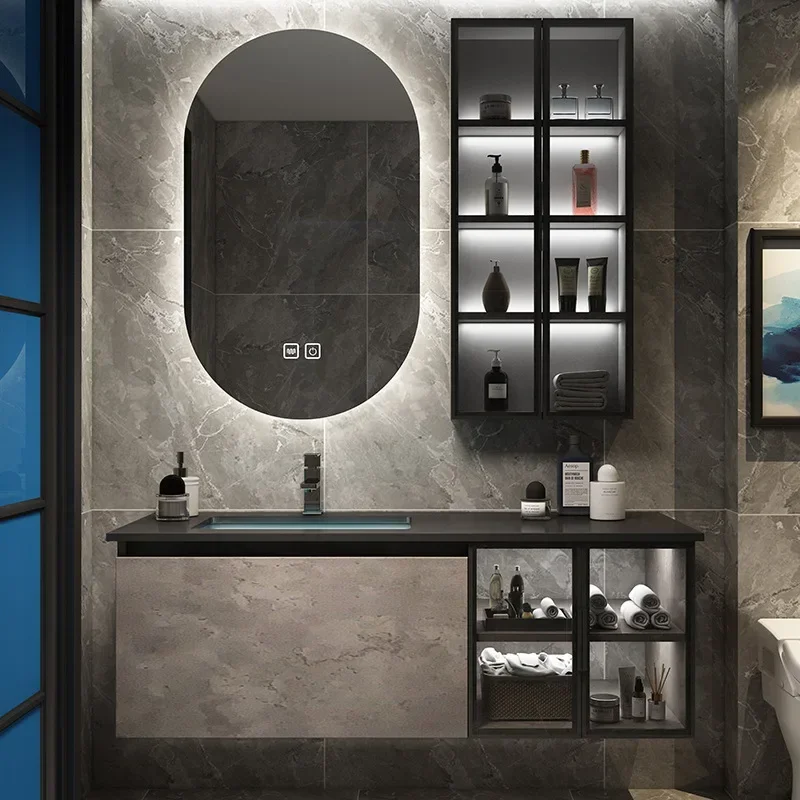 

Luxury Bathroom Vanity with Ceramic Washbasin Solid Wood Bathroom Cabinet with Sink Mirror Toilet Washbasin Bathroom Furniture